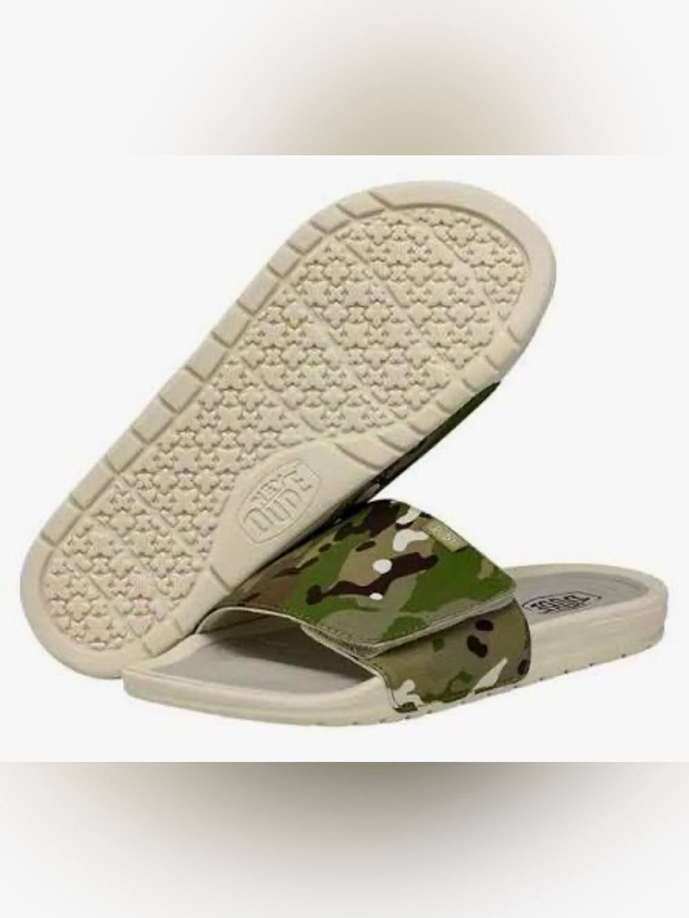Brand New w/ Tags Hey Dude Phoenix Camo Men’s Slides Flip Flops Size 10